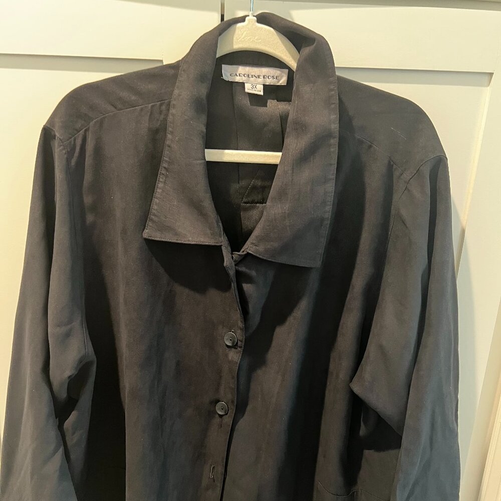 Caroline Rose Black Polyester Jacket/Topper Size 3X